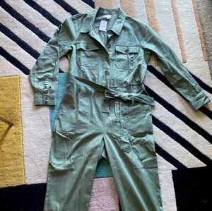 J.Crew Utility Jumpsuit in Soft Army Green.